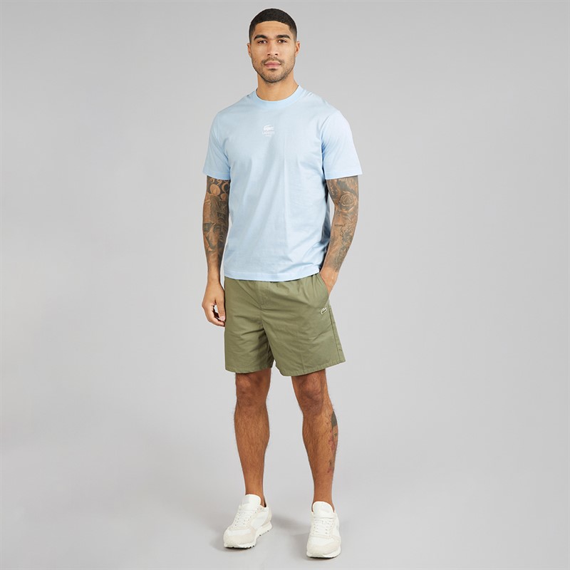 Lacoste Mens Signature Print T-Shirt Light Blue