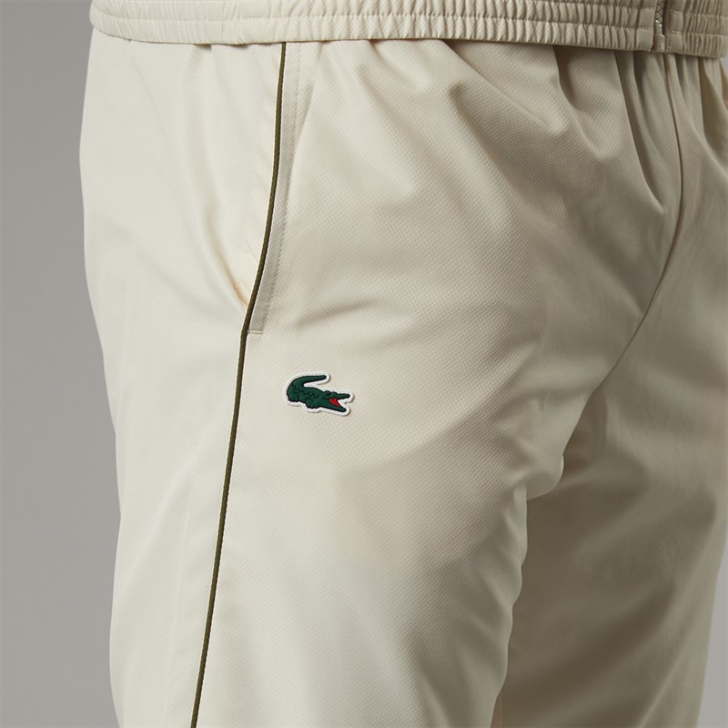 Lacoste Mens Logo Stripe Tracksuit Ecru White