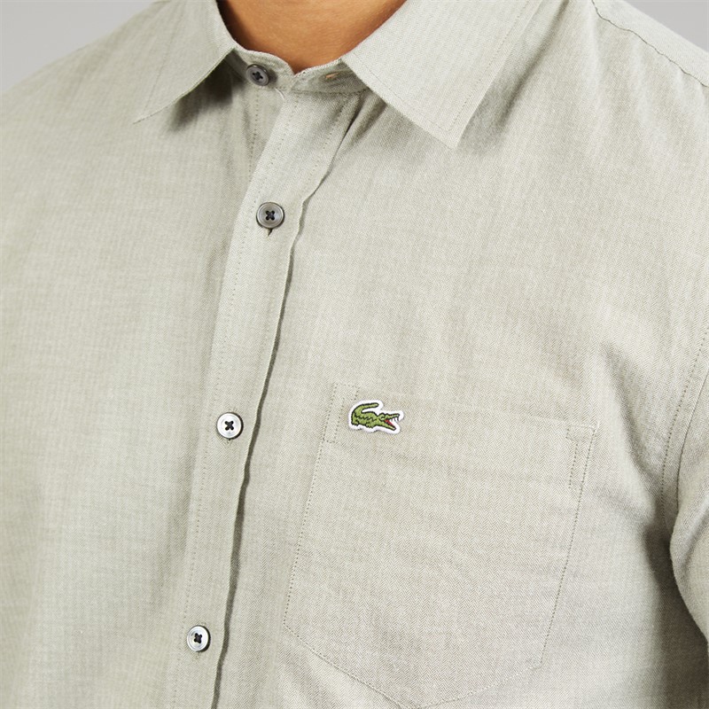 Lacoste Mens Regular Fit Shirt Green/White