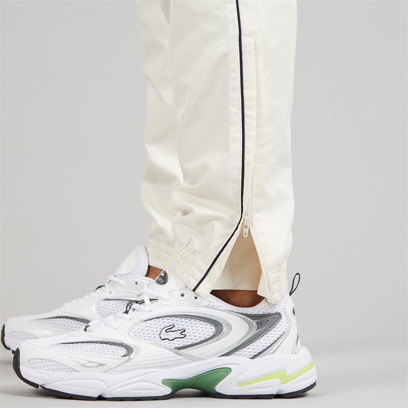 Lacoste Mens Printed Joggers Ecru White