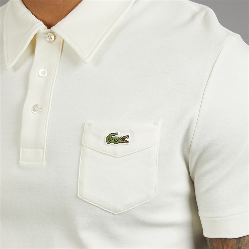 Lacoste Mens Slim Fit Cotton Polo Shirt White