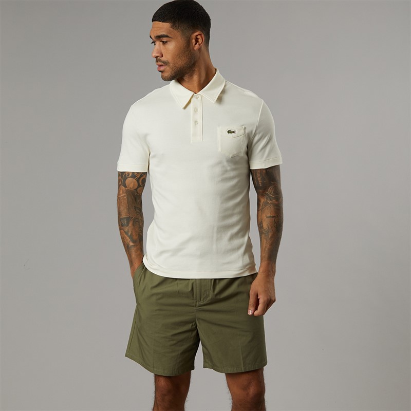 Lacoste Mens Slim Fit Cotton Polo Shirt White