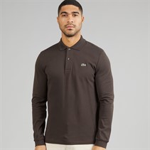 Lacoste Mens Classic Fit Long Sleeve Polo Shirt Dark Brown