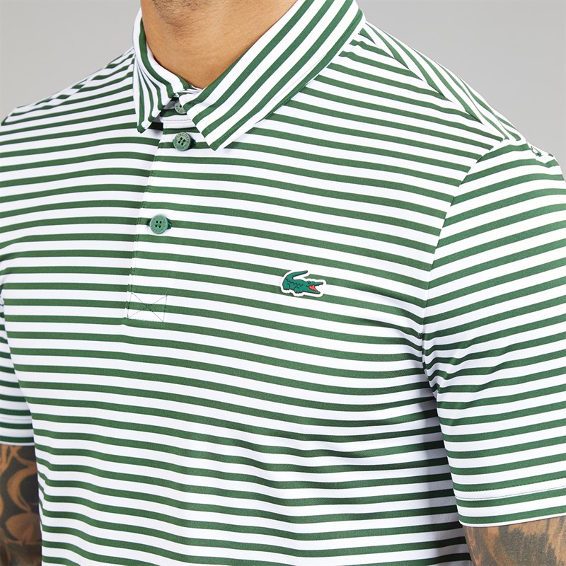 Lacoste Mens Regular Fit Polo Shirt Green/White