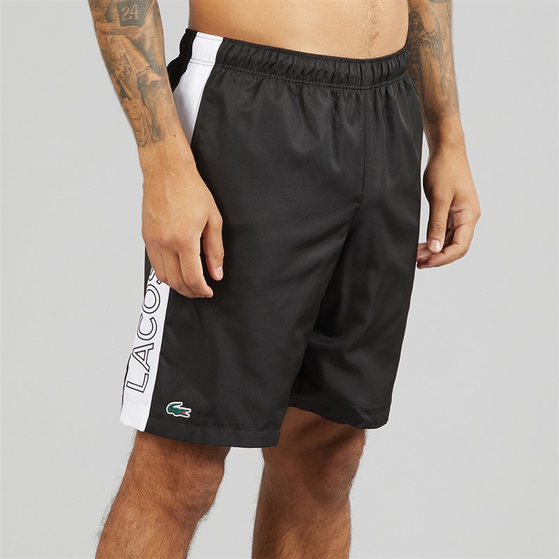 Lacoste Mens Colour Block Shorts Noir/Blanc