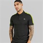 Lacoste Mens Branded Stripe Polo Shirt Black