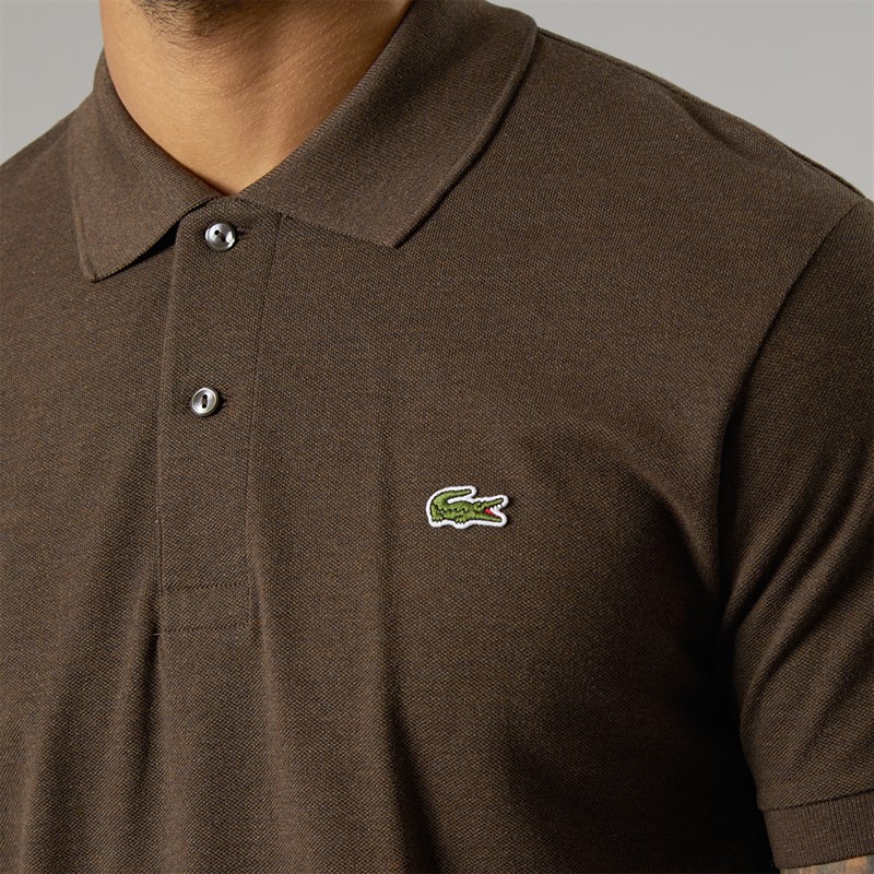 Lacoste Mens Classic Fit Polo Shirt Heathered Brown