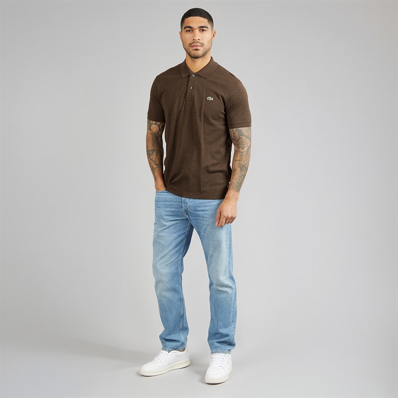 Lacoste Mens Classic Fit Polo Shirt Heathered Brown