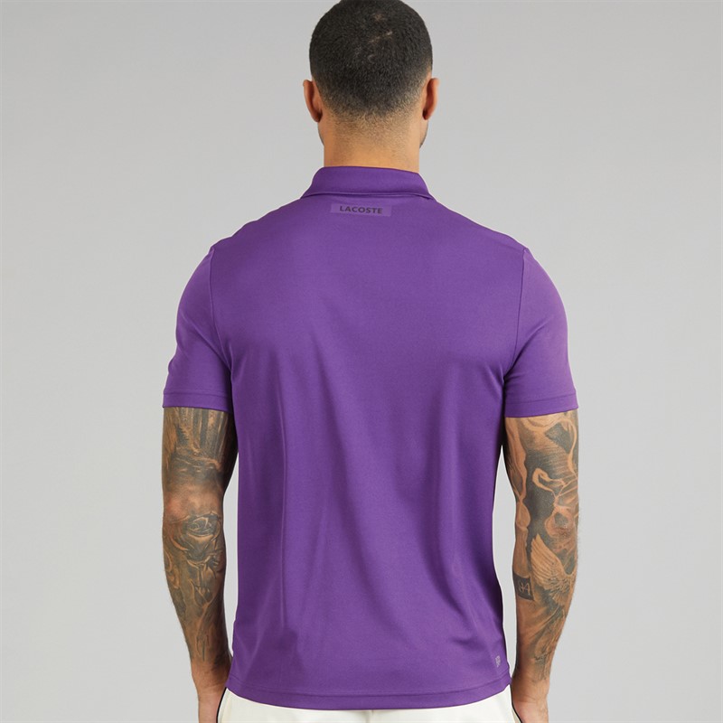Lacoste Mens Printed Slim Fit Polo Shirt Purple
