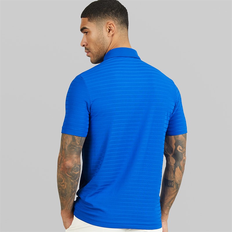 Lacoste Mens Textured Polo Shirt Blue