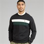 Lacoste Mens Colour Block Fleece Sweatshirt Black/White/Green