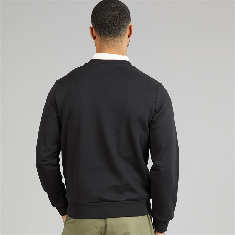 Lacoste Mens Colour Block Fleece Sweatshirt Black/White/Green