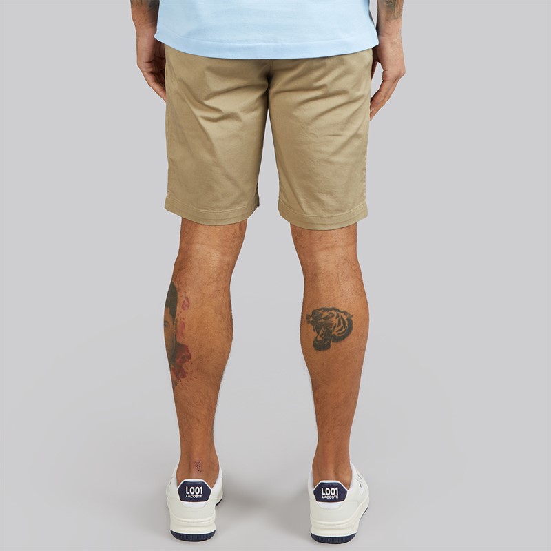 Lacoste Mens Slim Fit Stretch Cotton Chino Shorts Beige