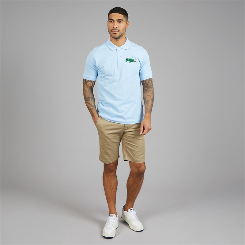 Lacoste Mens Slim Fit Stretch Cotton Chino Shorts Beige