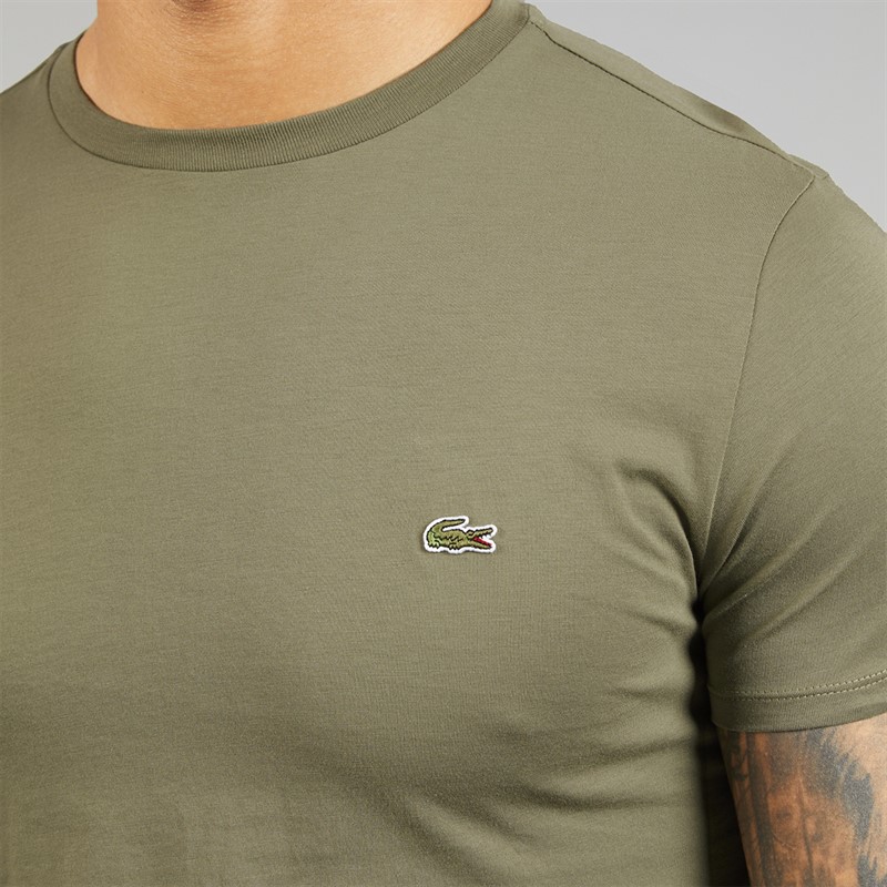 Lacoste Mens T-Shirt Khaki Green
