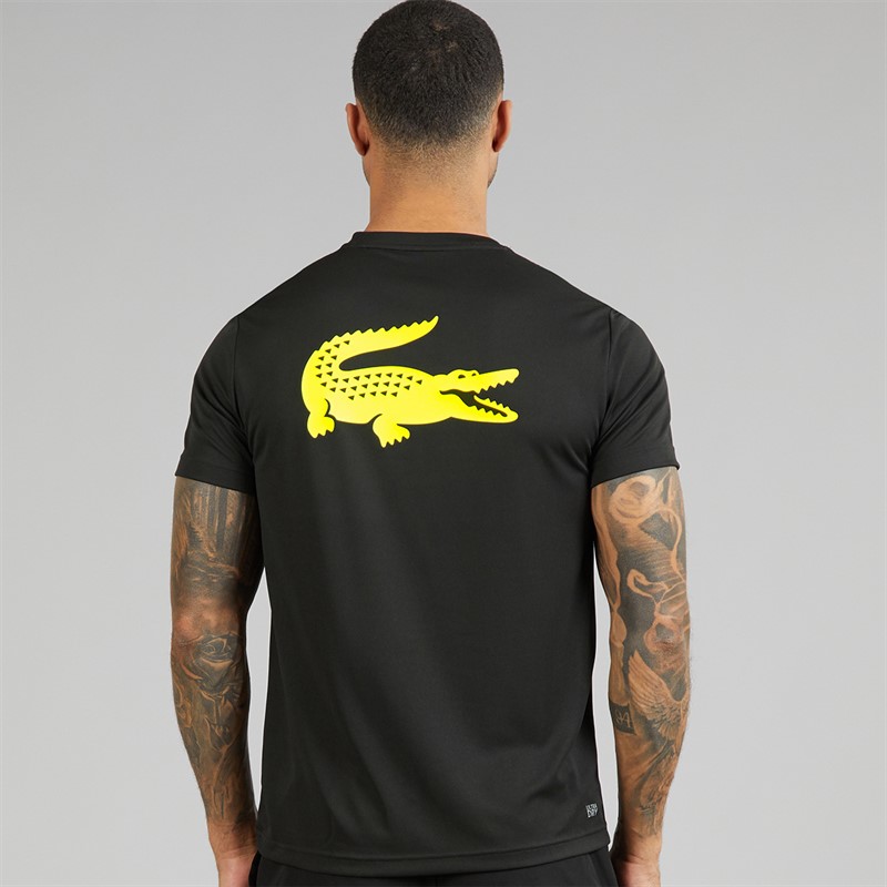 Lacoste Mens T-Shirt Black/Flashy Yellow