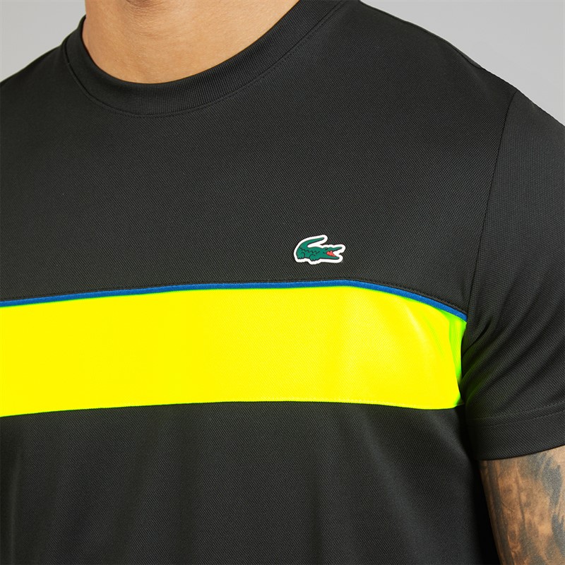 Lacoste Mens T-Shirt Black/Flashy Yellow