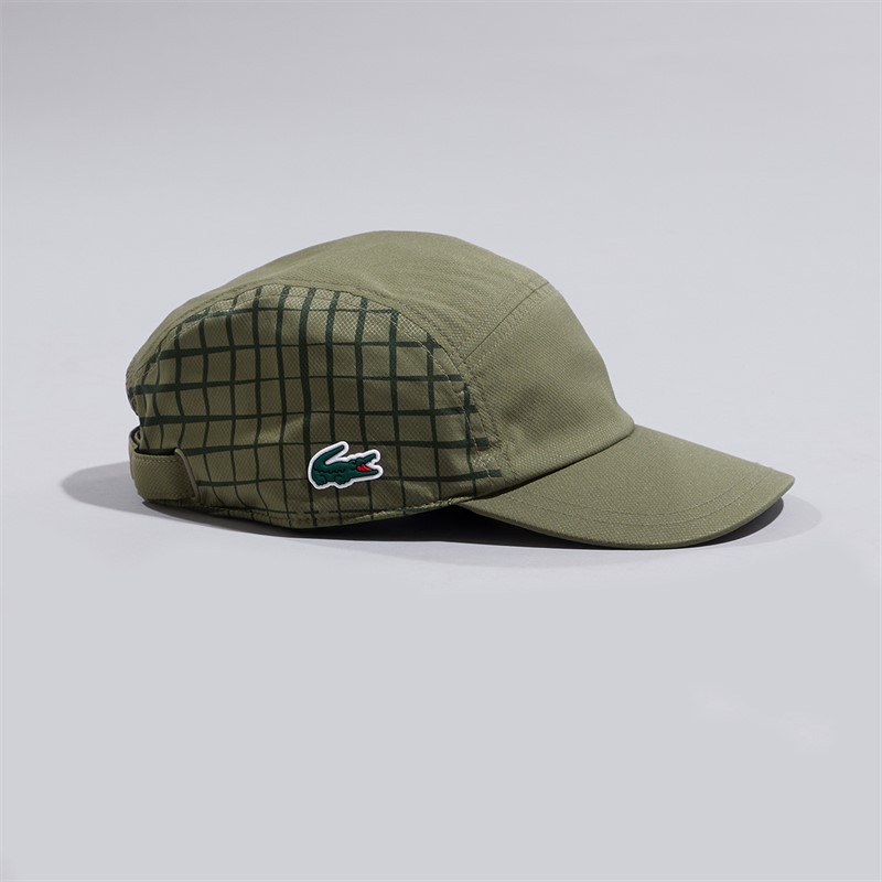 Lacoste Mens Graphic Print Cap Khaki Green