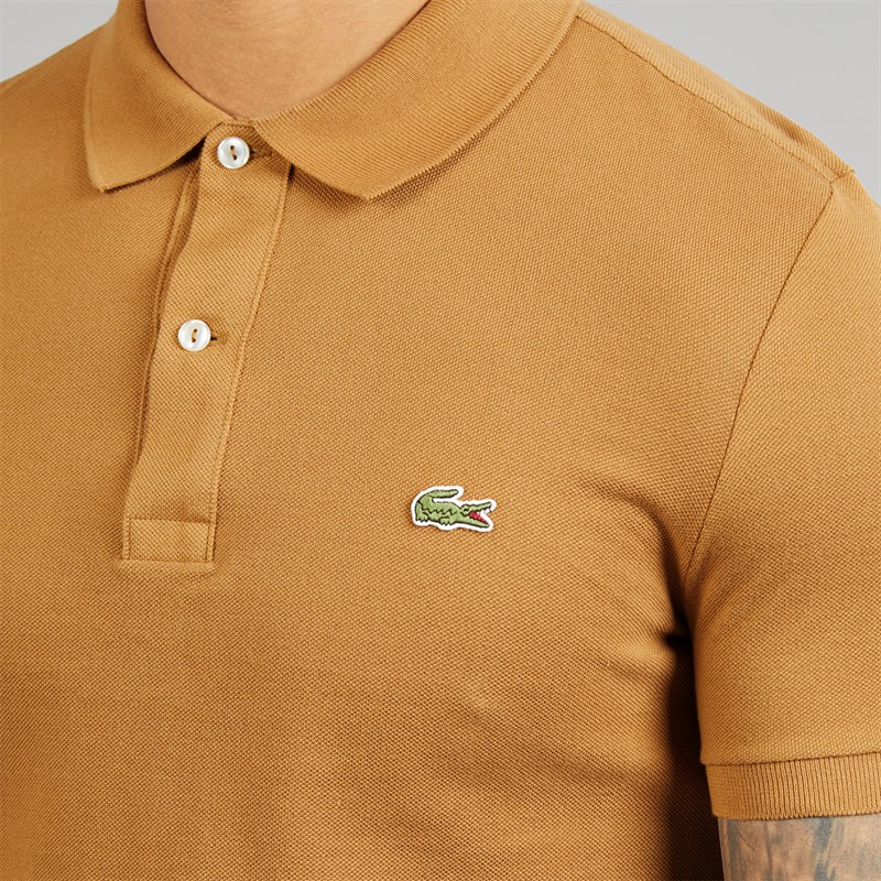 Lacoste Mens Slim Fit Polo Shirt Camel