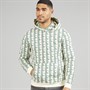 Lacoste Mens Monogram Fleece Hoodie White/Green