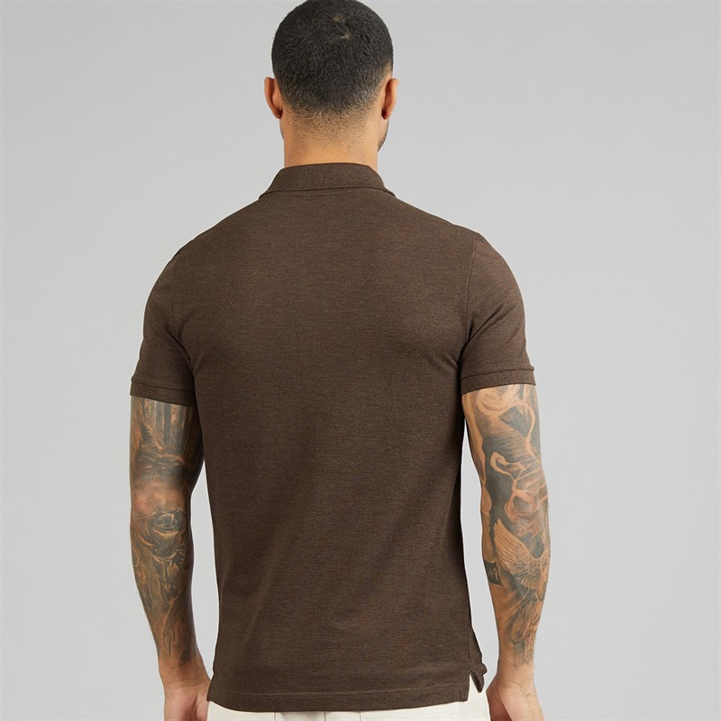 Lacoste Mens Slim Fit Polo Shirt Heathered Brown