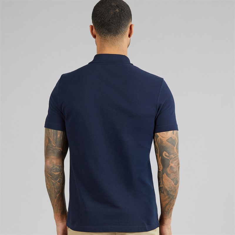 Lacoste Mens Regular Fit Logo Trim Polo Shirt Midnight Blue