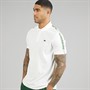 Lacoste Mens Branded Stripe Polo Shirt White