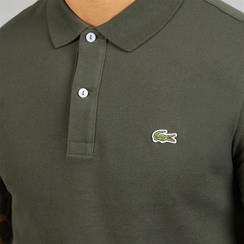 Lacoste Mens Slim Fit Polo Shirt Dark Khaki Green
