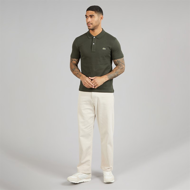 Lacoste Mens Slim Fit Polo Shirt Dark Khaki Green