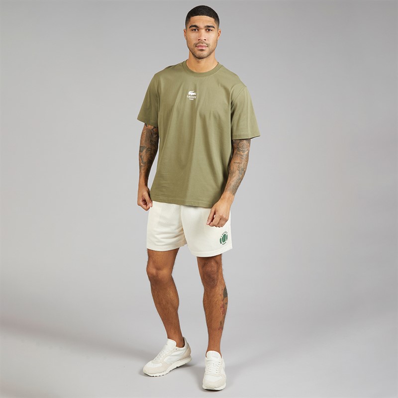 Lacoste Mens Shorts Ecru White