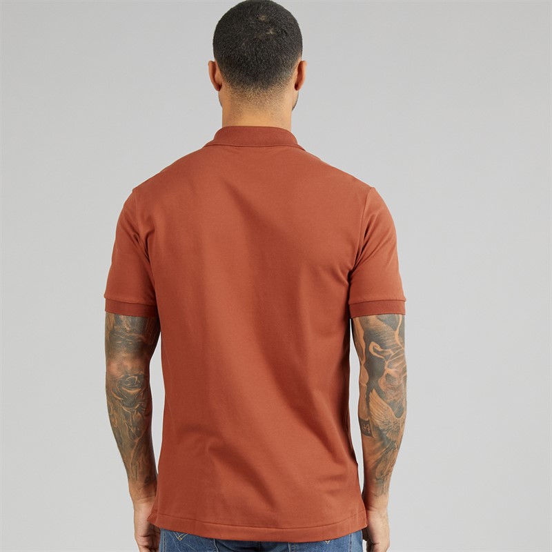 Lacoste Mens Classic Fit Light Polo Shirt Copper Red