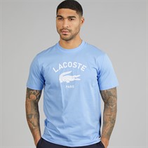 Lacoste Mens Signature Print T-Shirt Pale Blue
