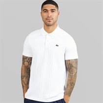 Lacoste Mens Badge Accent Heritage Polo Shirt White