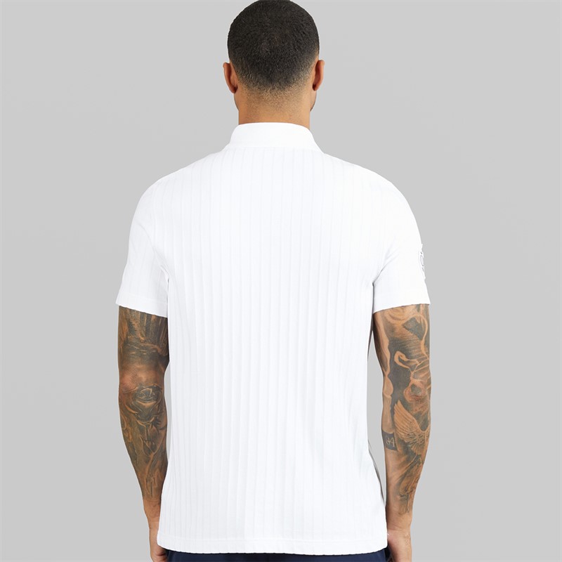 Lacoste Mens Badge Accent Heritage Polo Shirt White