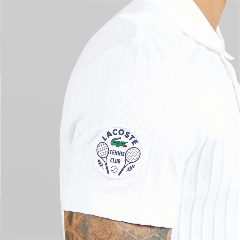 Lacoste Mens Badge Accent Heritage Polo Shirt White