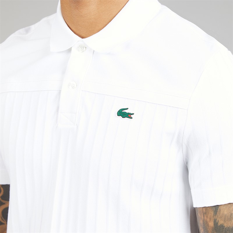 Lacoste Mens Badge Accent Heritage Polo Shirt White