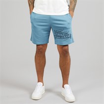 Lacoste Mens Printed Fleece Shorts Blue