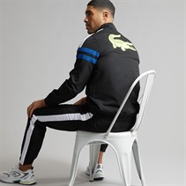 Lacoste Mens Printed Tracksuit Black/Blue/White