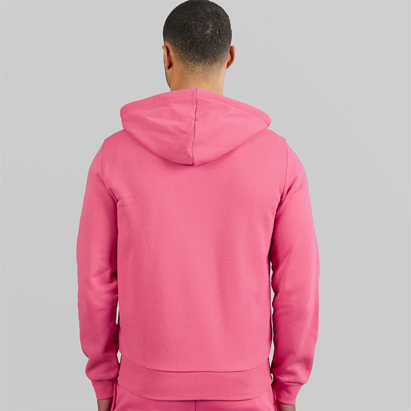 Lacoste Mens Zip Through Fleece Hoodie Pink