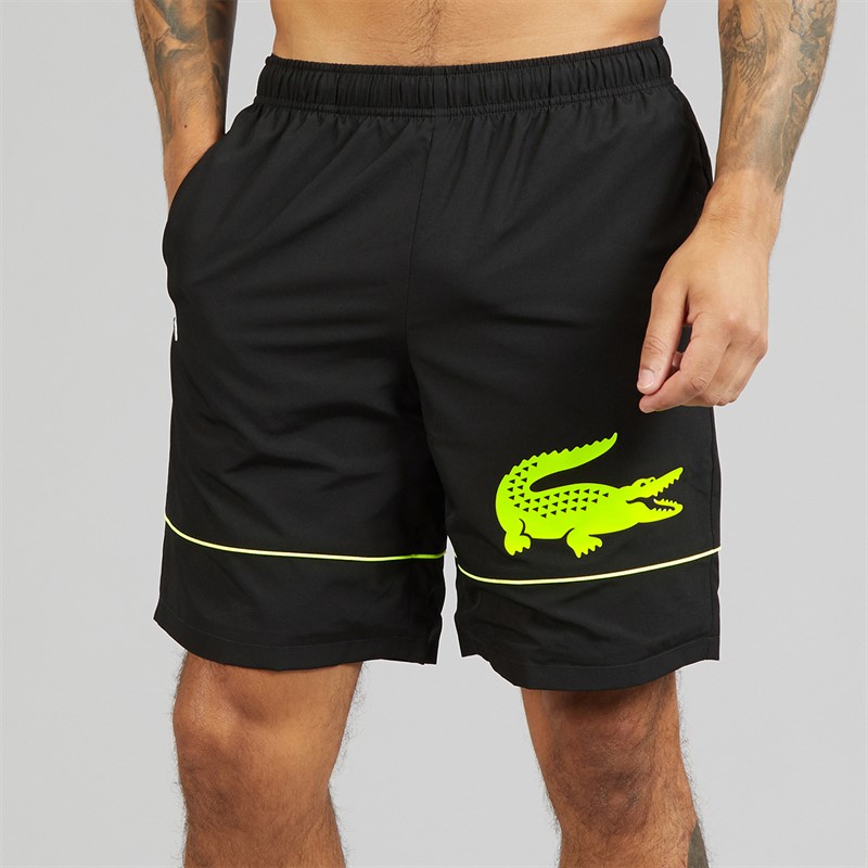 Lacoste Mens Taffeta Shorts Black/Flashy Yellow