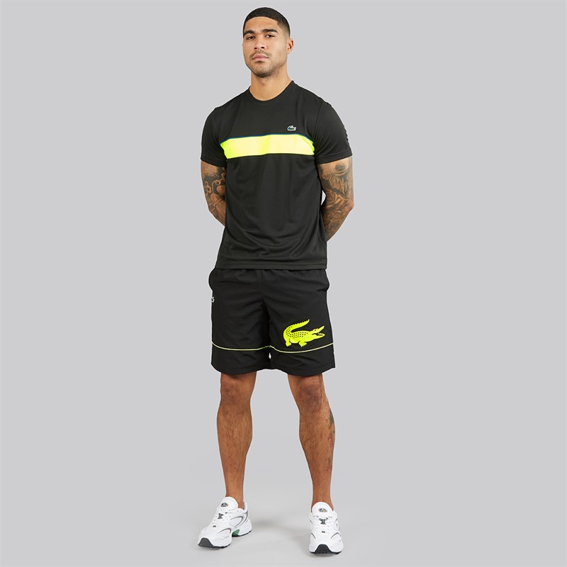 Lacoste Mens Taffeta Shorts Black/Flashy Yellow