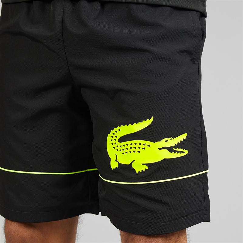 Lacoste Mens Taffeta Shorts Black/Flashy Yellow