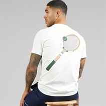 Lacoste Mens Tennis Heritage Print T-Shirt White