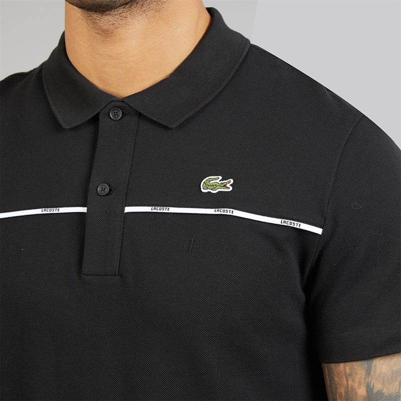 Lacoste Mens Regular Fit Logo Trim Polo Shirt Black