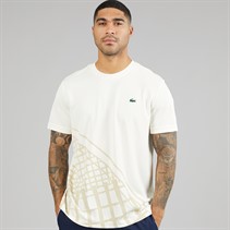 Lacoste Mens Printed T-Shirt Ecru White