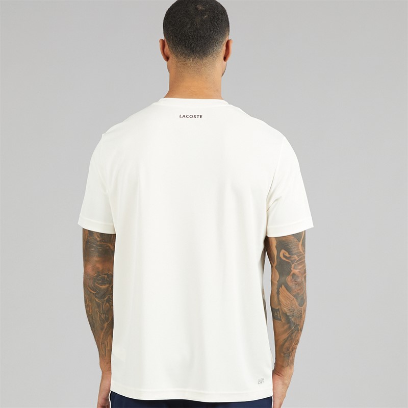 Lacoste Mens Printed T-Shirt Ecru White