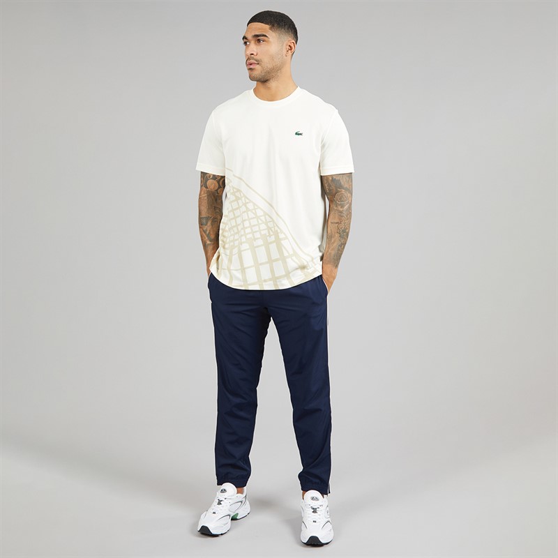 Lacoste Mens Printed T-Shirt Ecru White