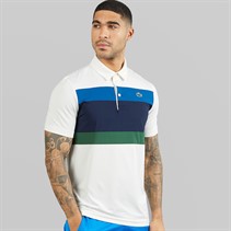 Lacoste Mens Regular Fit Colour Block Polo Shirt White/Navy Blue/Blue