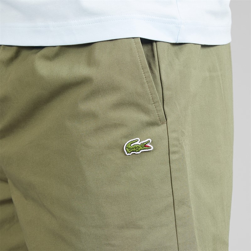 Lacoste Mens Relaxed Fit Cotton Shorts Khaki Green