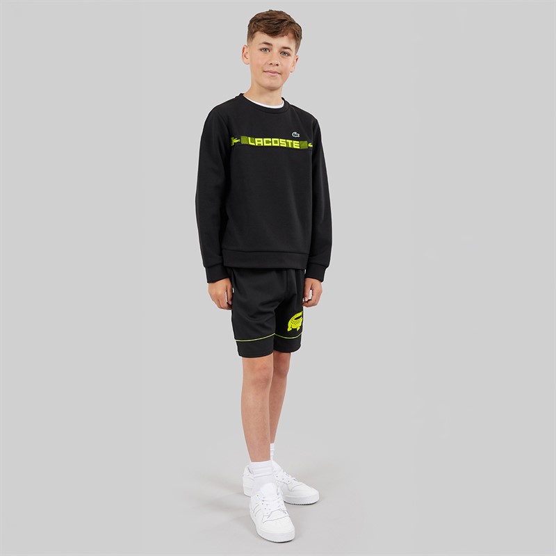 Lacoste Boys Shorts Noir/Jaune Fluo